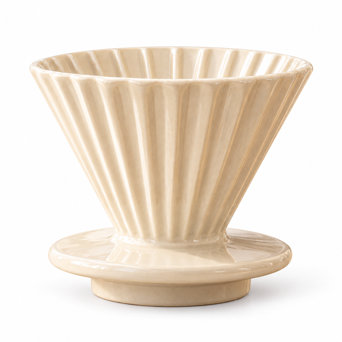 Tervinna Ribbed Ceramic Pour-Over Dripper: product on white background