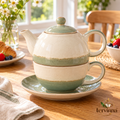Ceramic Tea-for-One Set main image with transparent Tervinna logo at lower right