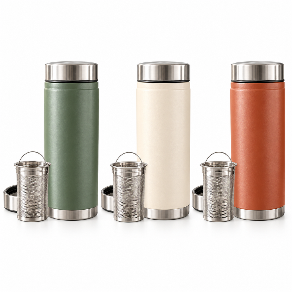 Tervinna Insulated Tea Travel Tumbler: three color options