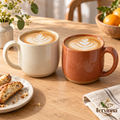 Ceramic Latte Mugs, Set of Two main image with transparent Tervinna logo at lower right